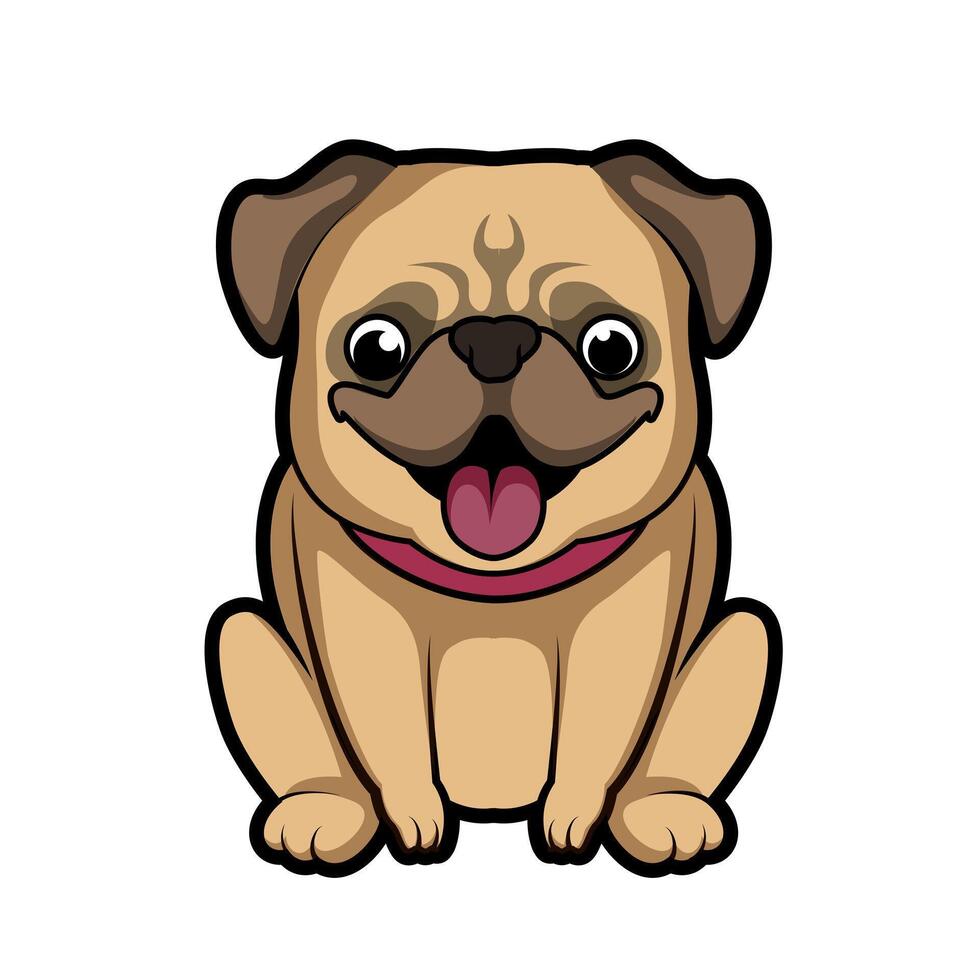 Captivating Cute Kawaii Pug Mascot vector