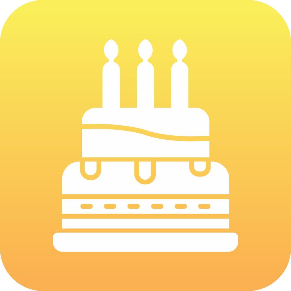 icono de vector de pastel de cumpleaños