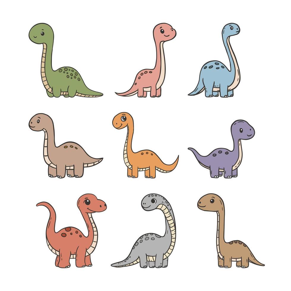 brachiosaurus vector garabatear estilo ilustración