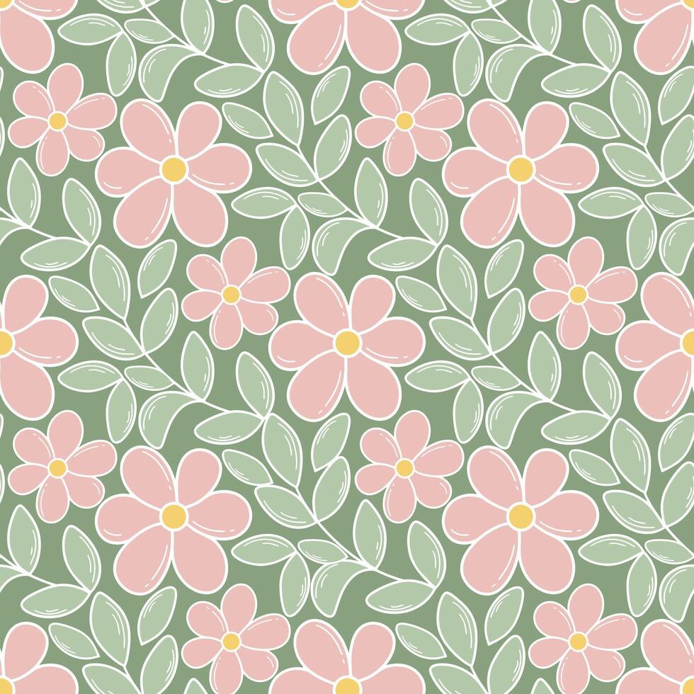primavera floral sin costura patrón, vector ilustración