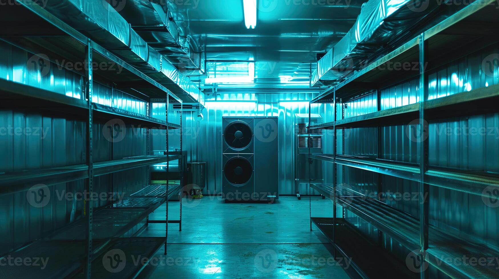 AI generated Generative AI, Temperature-controlled refrigerated storage, cold warehouse, commercial refrigeration equipment photo