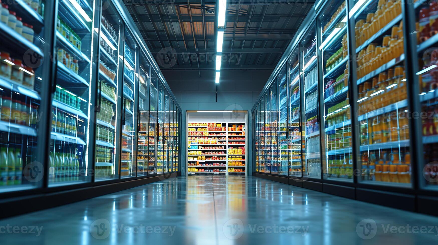 AI generated Generative AI, Temperature-controlled refrigerated storage, cold warehouse, commercial refrigeration equipment photo