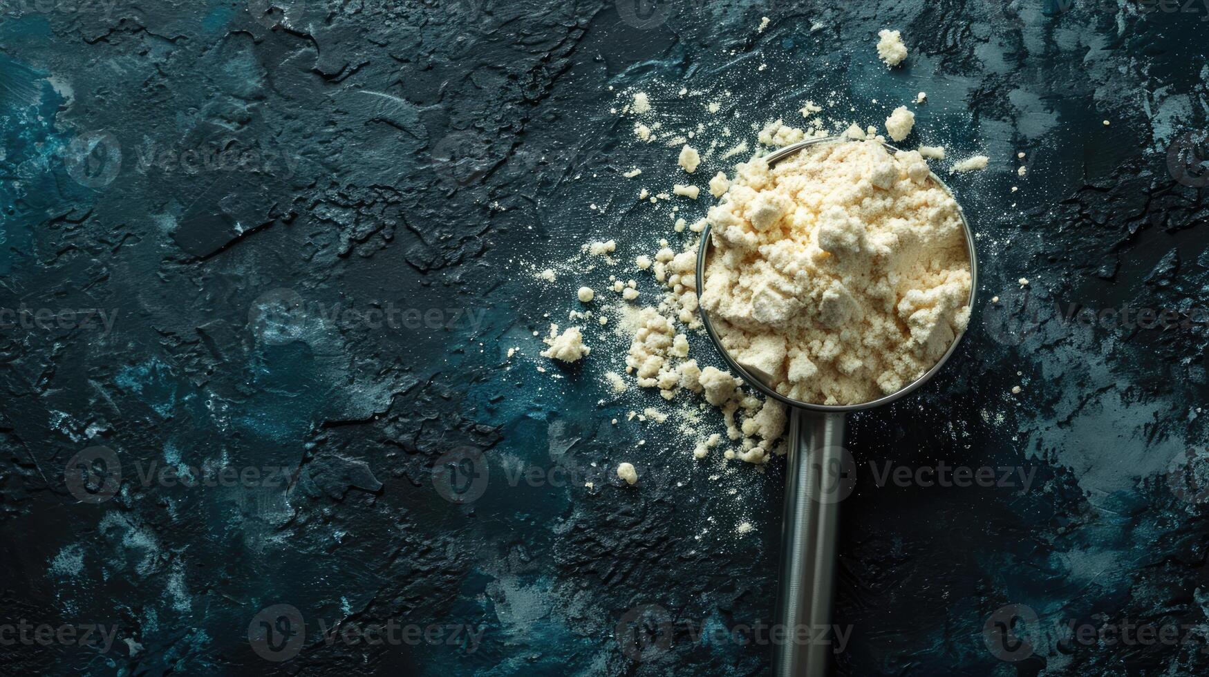 AI generated Generative AI, Whey protein powder, sports nutrition, banner with copy space photo