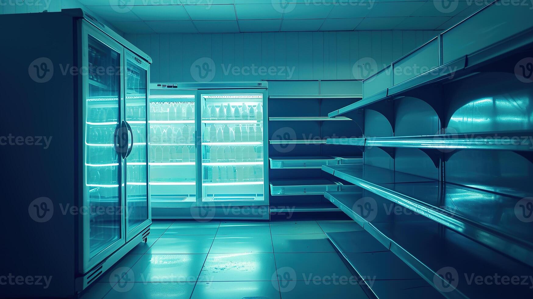 AI generated Generative AI, Temperature-controlled refrigerated storage, cold warehouse, commercial refrigeration equipment photo