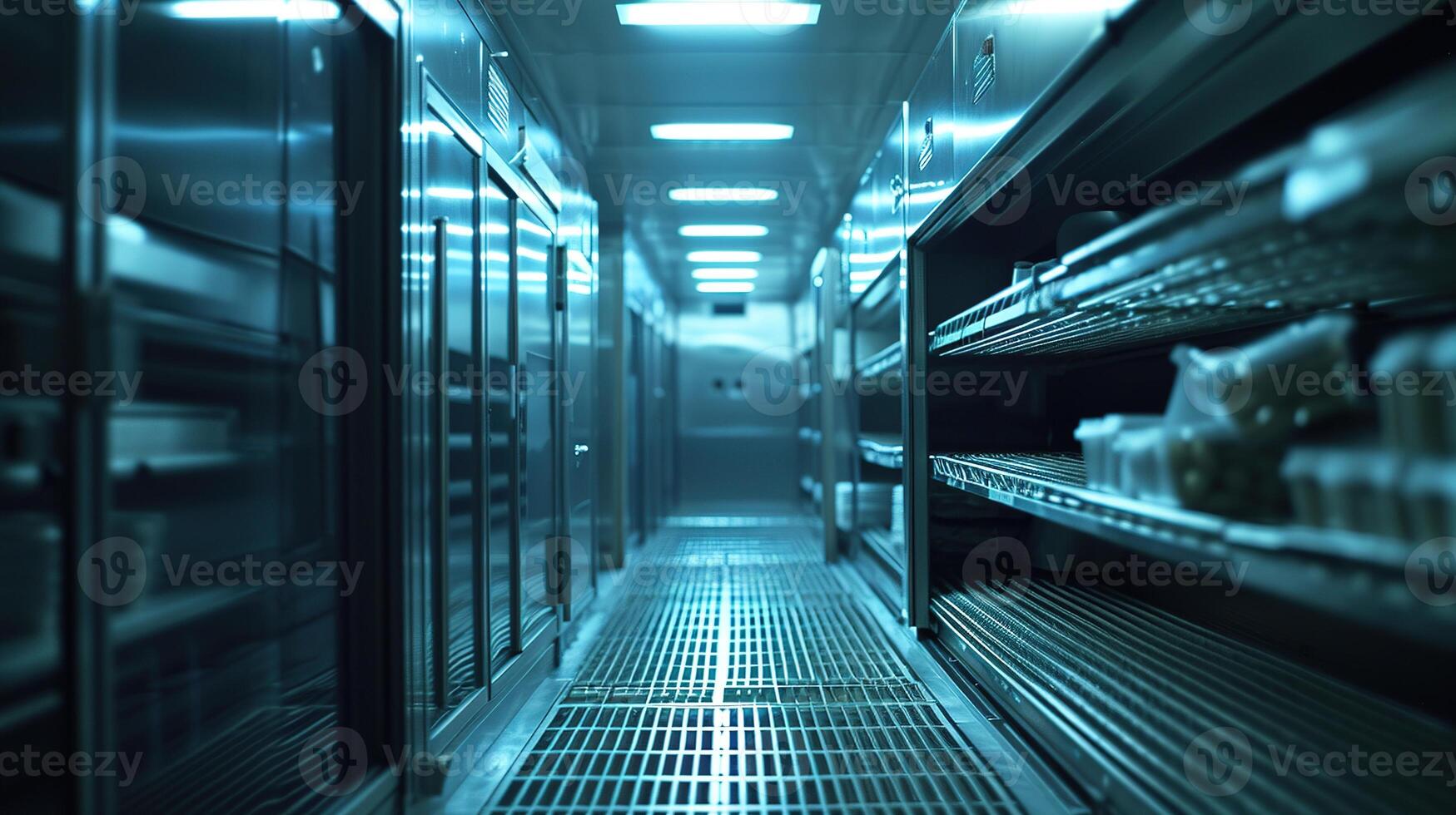 AI generated Generative AI, Temperature-controlled refrigerated storage, cold warehouse, commercial refrigeration equipment photo