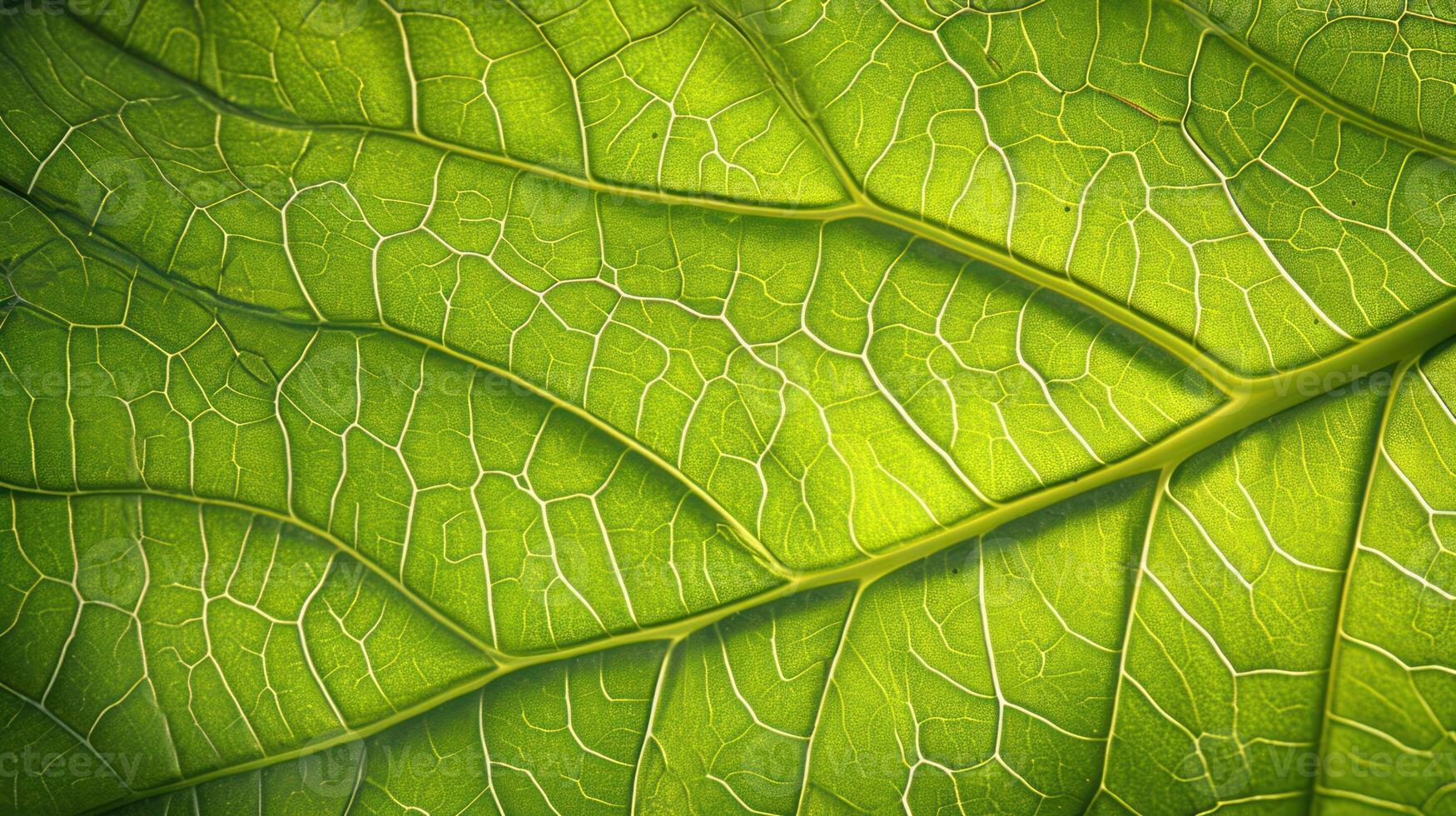 AI generated Generative AI, macro texture of green leaf veins, green foliage texture, ecology background photo