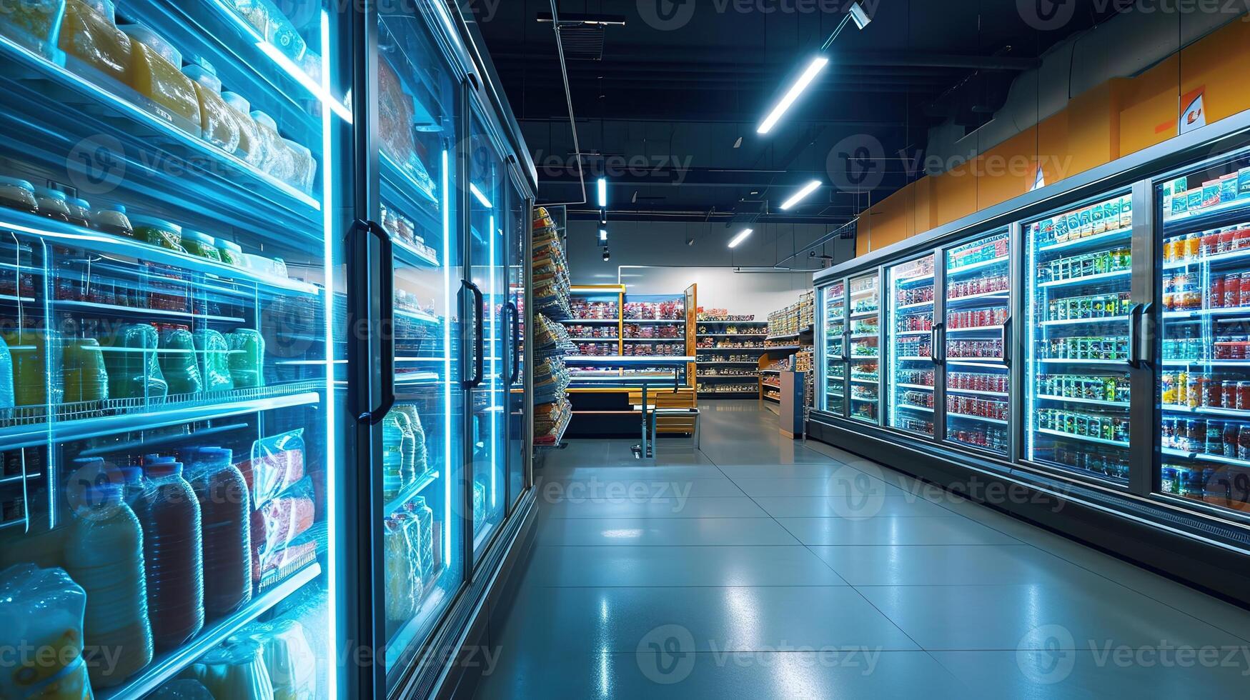 AI generated Generative AI, Temperature-controlled refrigerated storage, cold warehouse, commercial refrigeration equipment photo