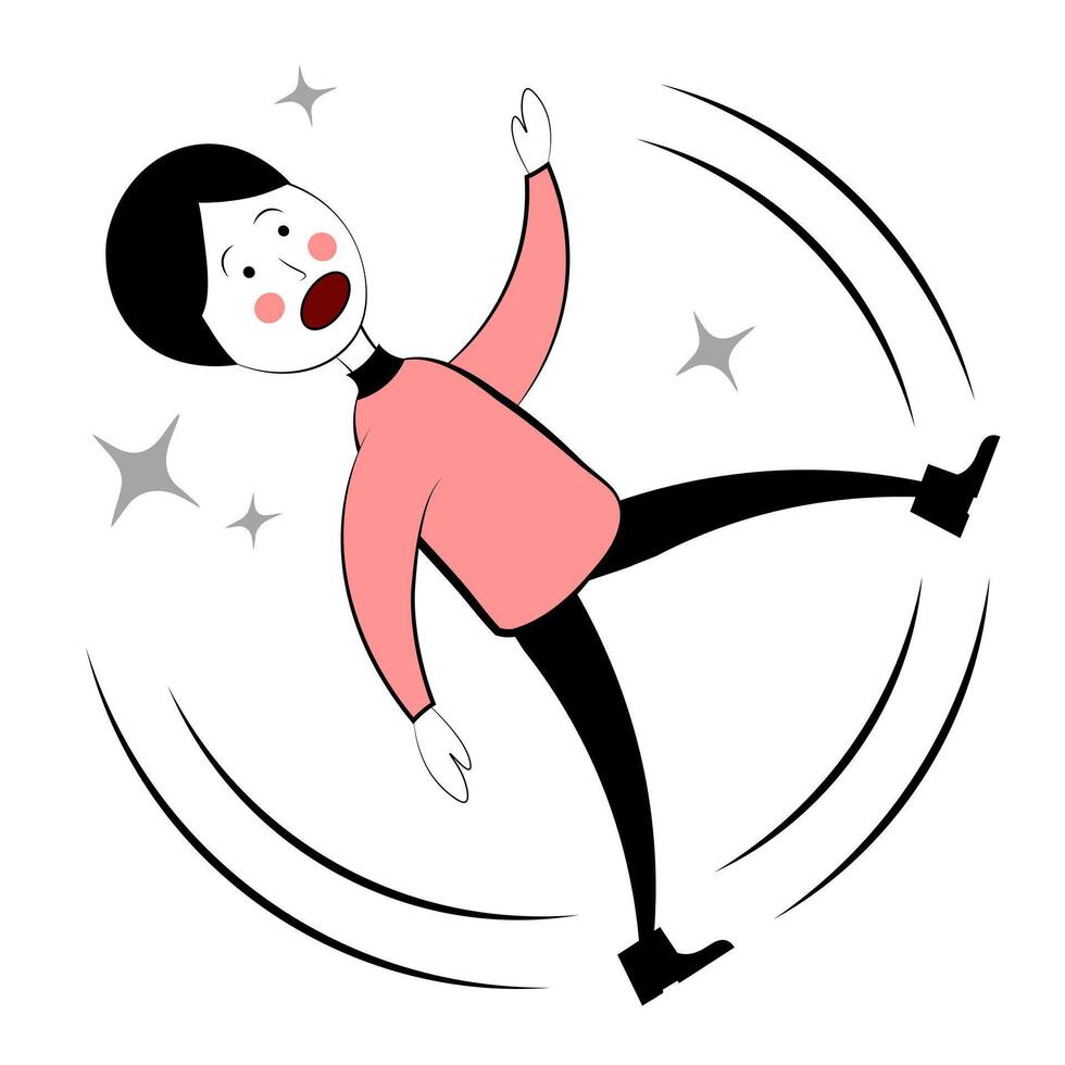 The man fell. Fall. Doodle vector