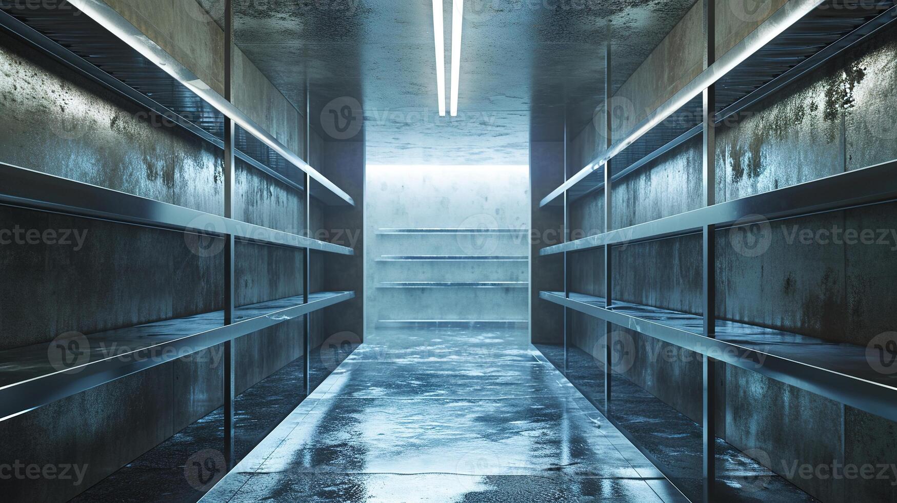 AI generated Generative AI, Temperature-controlled refrigerated storage, cold warehouse, commercial refrigeration equipment photo