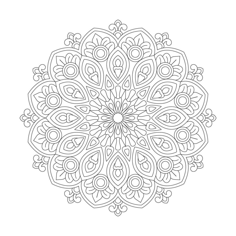 Digital Instant Mandala Coloring Book Design Vector File