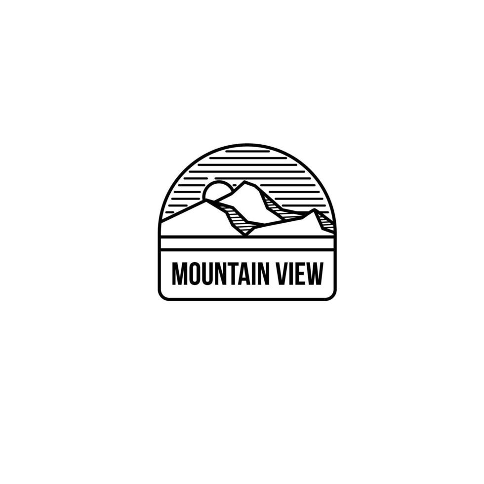 montaña ver monoline logo para logo, icono, plantilla, diseño, etc vector
