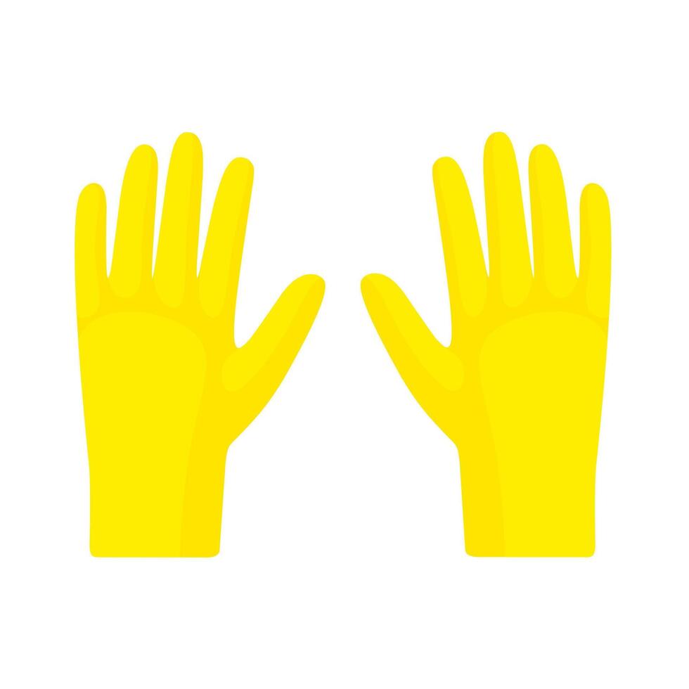 Yellow Construction gloves icon isolated on white background. Hand protection while working. Vector illustration