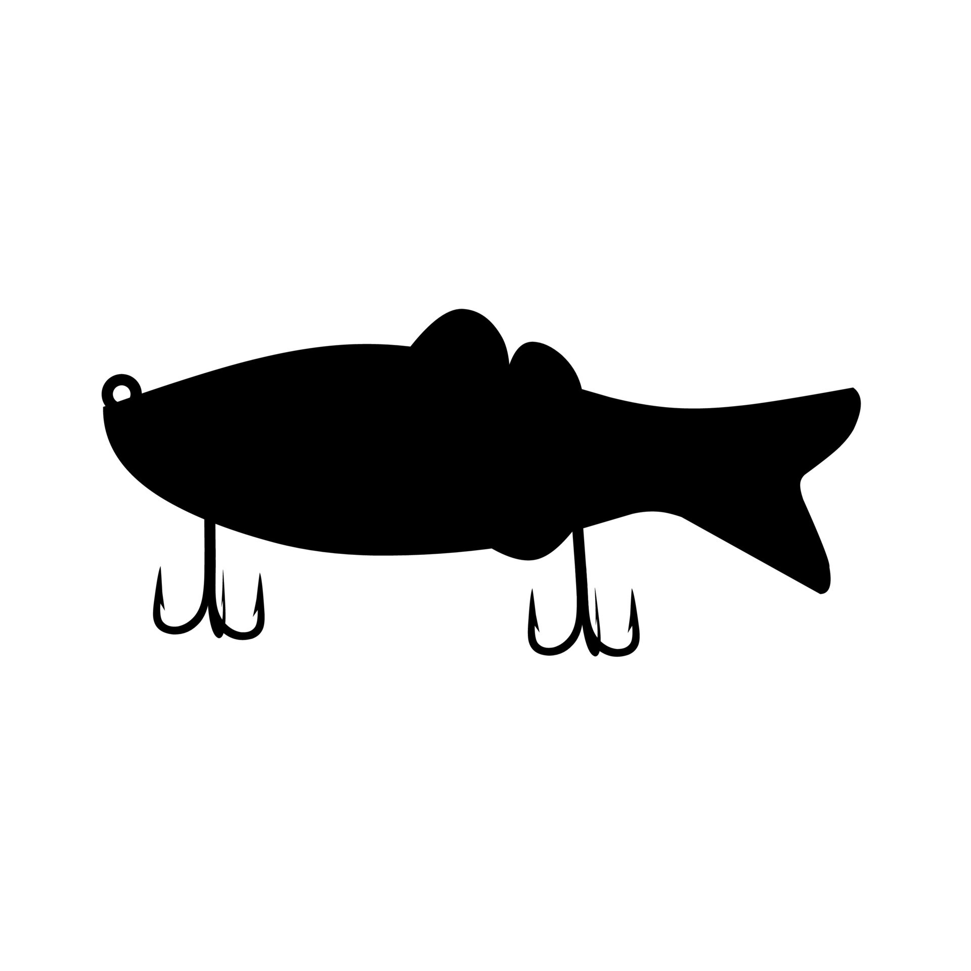 Vector illustration of a hook with fake fish bait. Fish trap