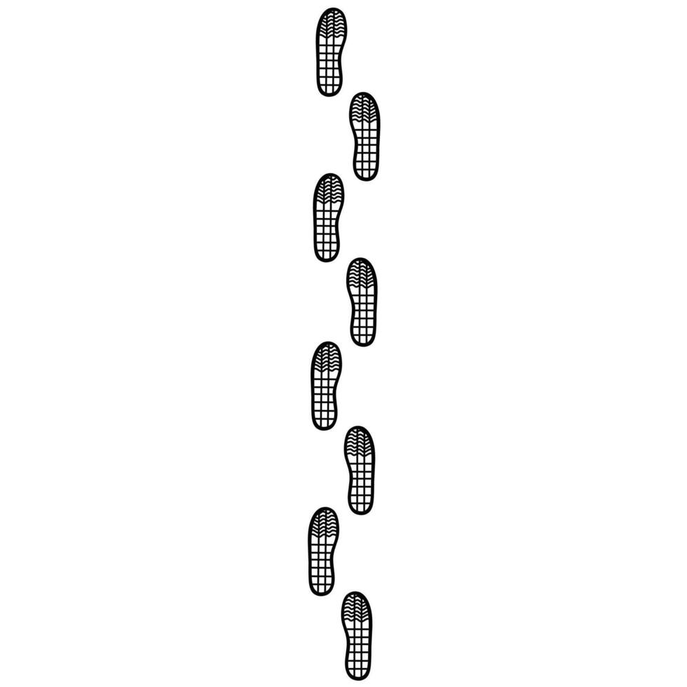 zapatilla de deporte huella vector ilustración en blanco antecedentes. negro zapatilla de deporte único impresión. siluetas de rock escalada, caminando y salud pancartas