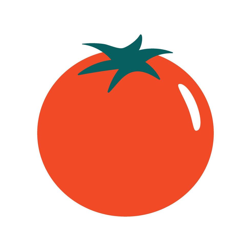 Bright vector tomato. Isolated element for your design.