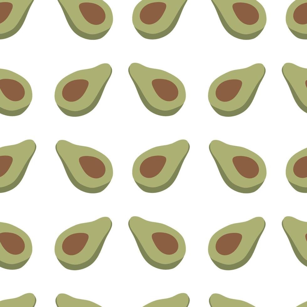 Seamless avocado pattern. Green vector avocado. For packaging, wrapping paper, menu, notepad, clothing.