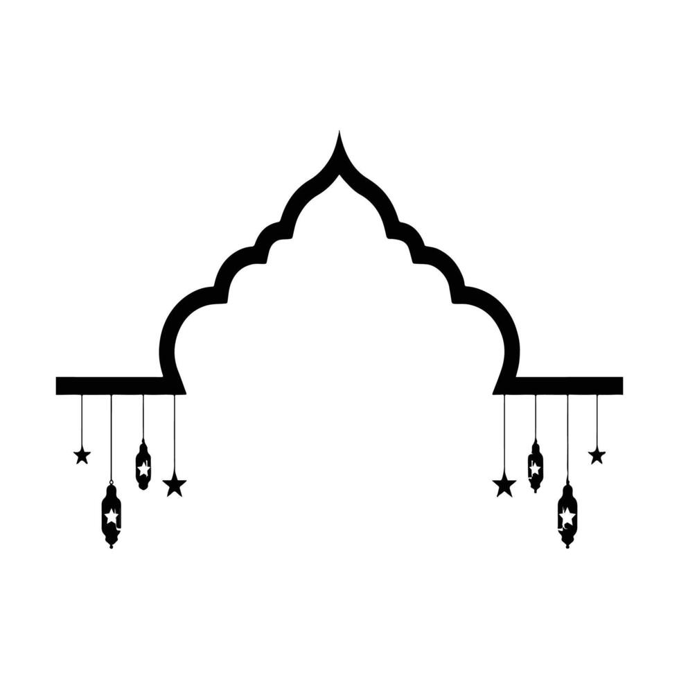 Islamic style border and frame design template vector element.