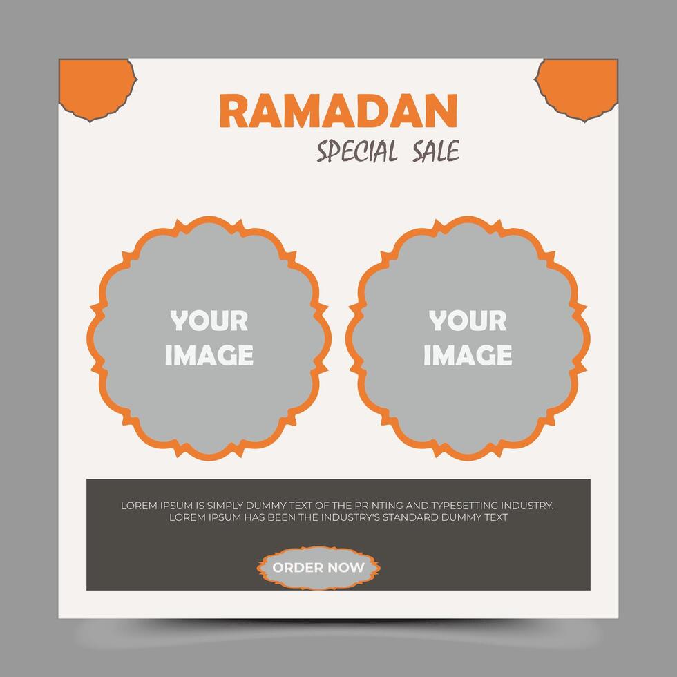 social media post template themed iftar food menu vector