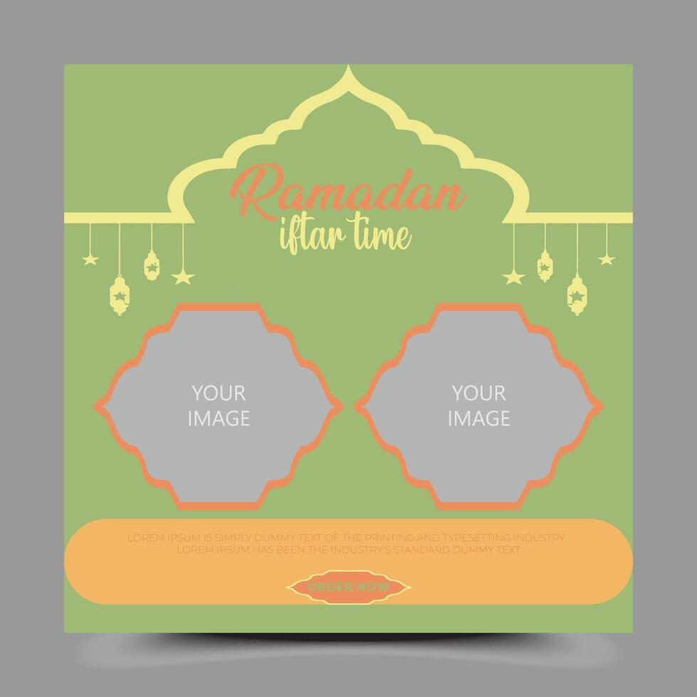 social media post template themed iftar food menu vector