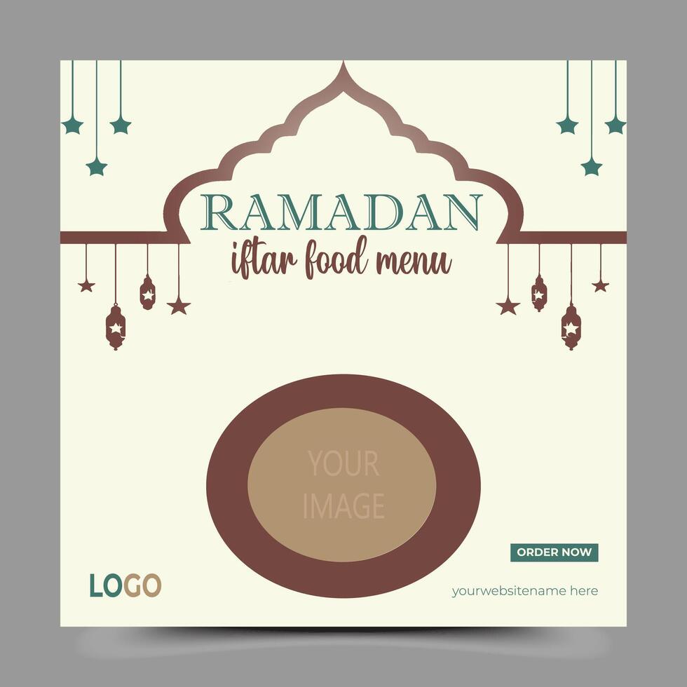 social media post template themed iftar food menu vector