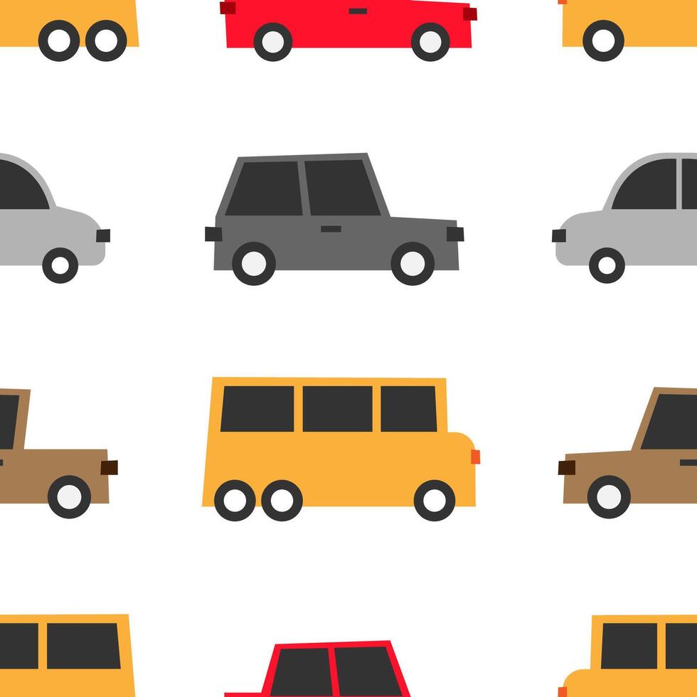 toy car seamless pattern hand drawn doodle. , minimalist. cute baby print for textile, wallpaper, wrapping paper. racing, transportation, for boys vector