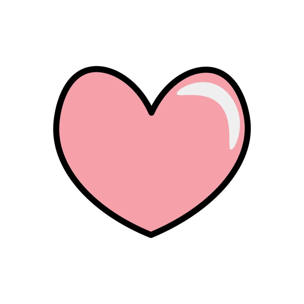 Vector single clipart of pink heart. Stock vector illustration. Isolated image on a white background.
