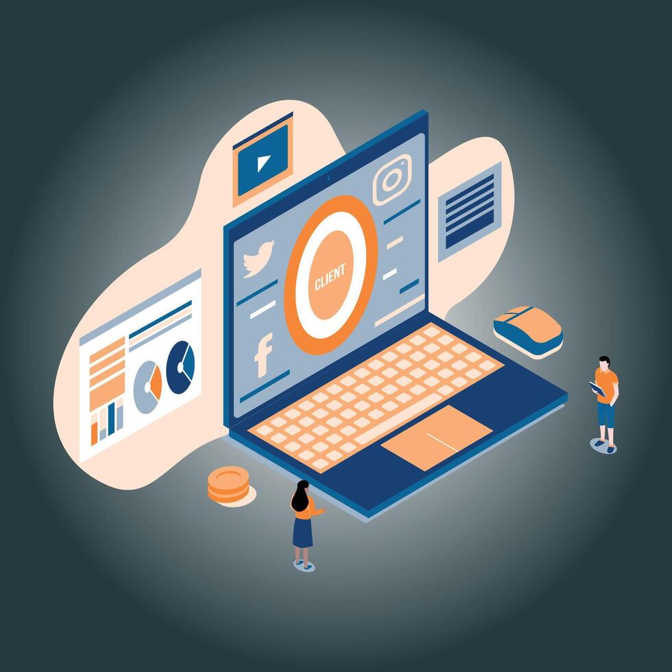 Marketing landing page template vector