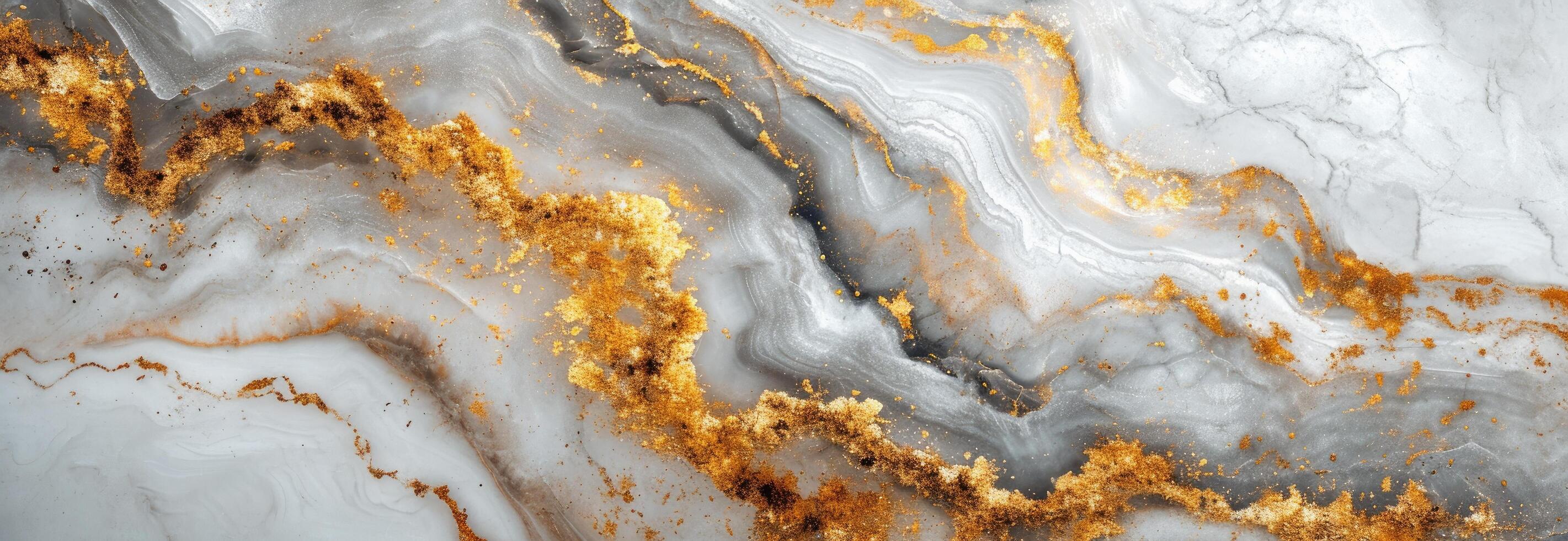 AI generated a beautiful marble background in gold and white colors photo
