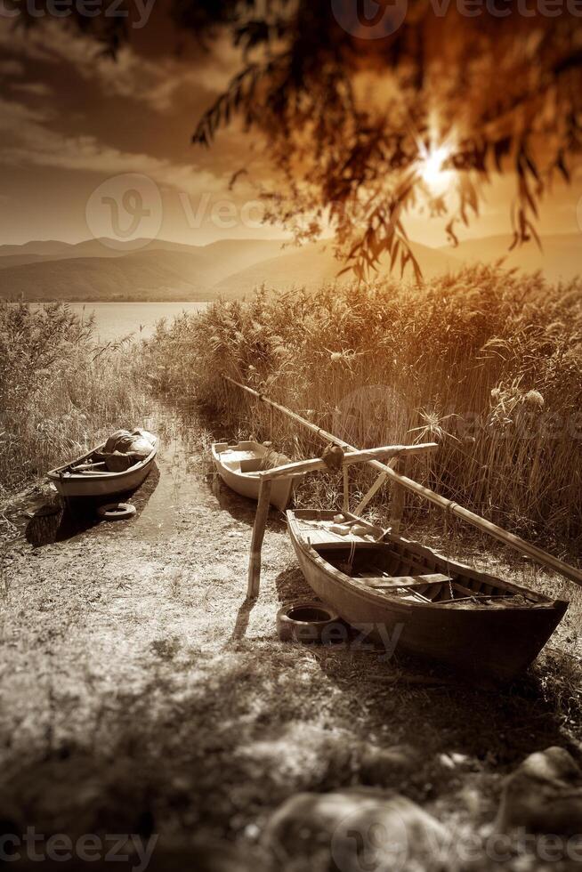 Sunset with Boats photo