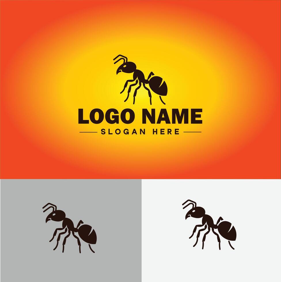 Ant Logo insects icon company brand business ant logo template editable vector