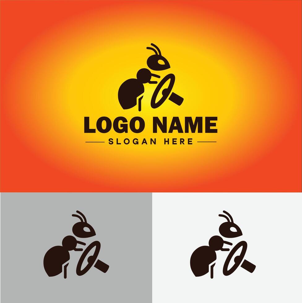 Ant Logo insects icon company brand business ant logo template editable vector