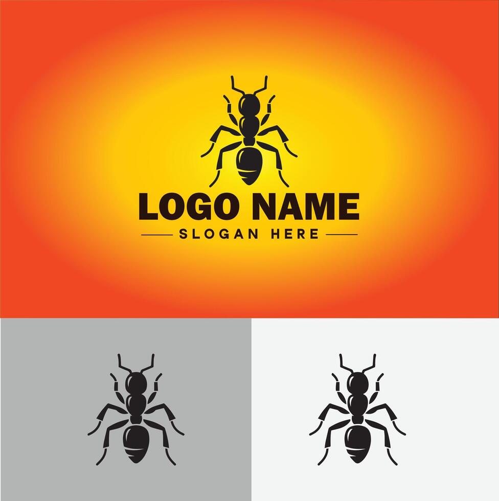 Ant Logo insects icon company brand business ant logo template editable vector
