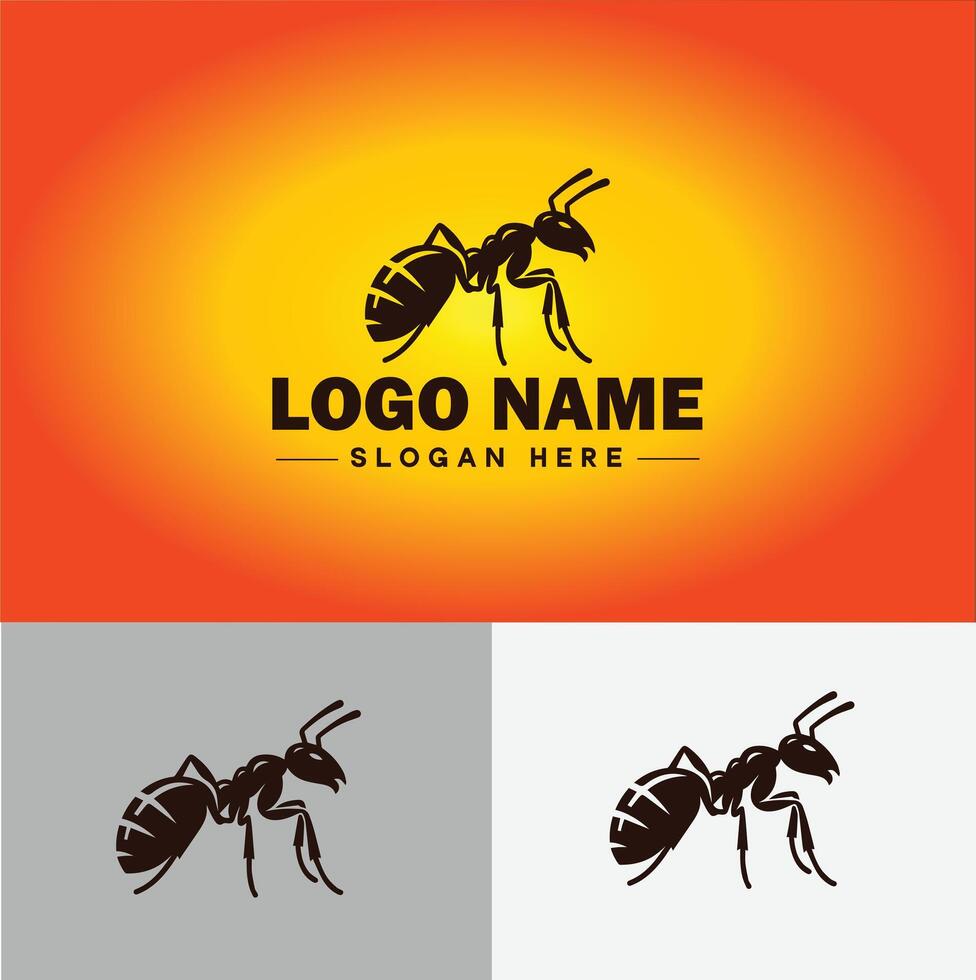 Ant Logo insects icon company brand business ant logo template editable vector