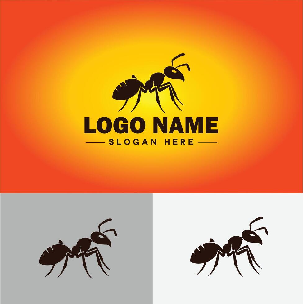 Ant Logo insects icon company brand business ant logo template editable vector