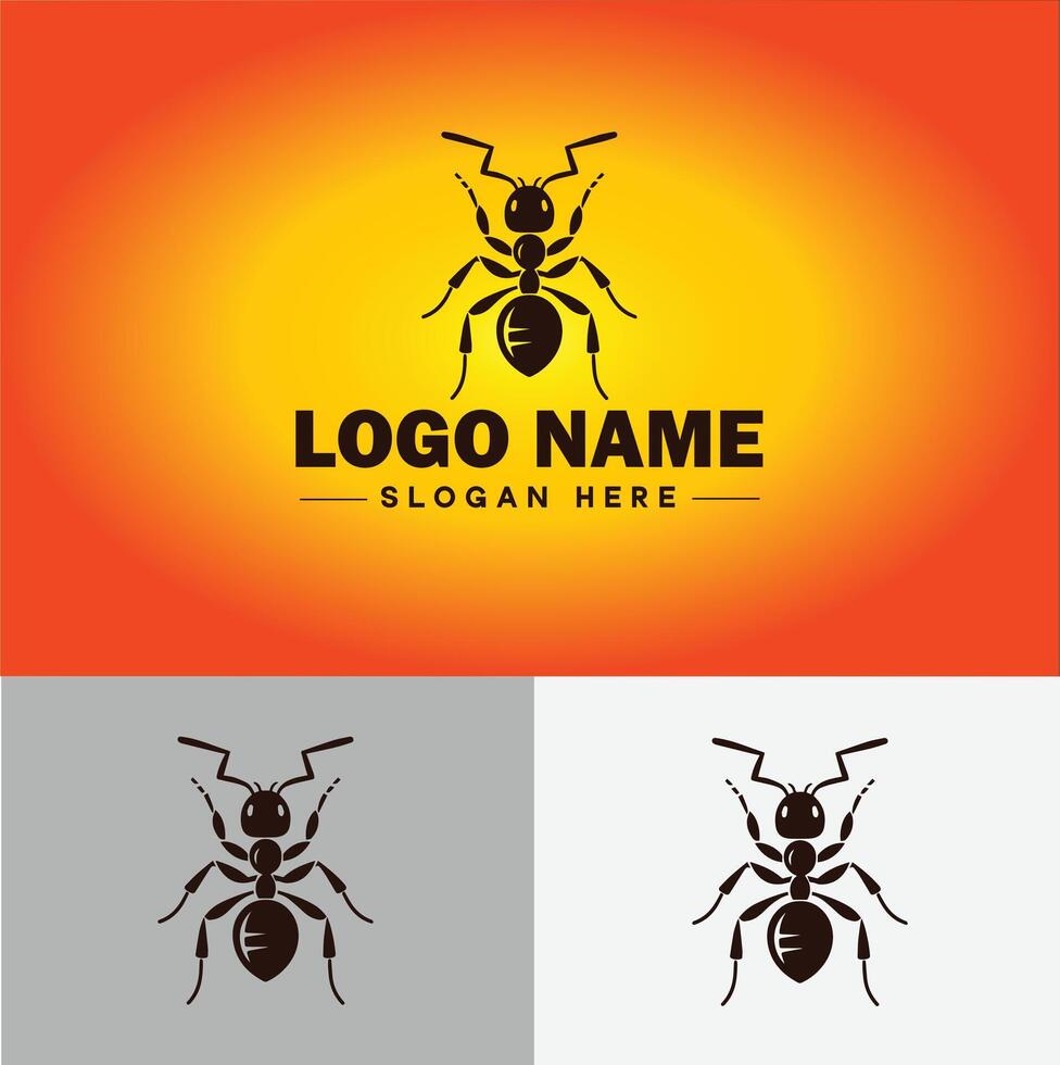 Ant Logo insects icon company brand business ant logo template editable vector