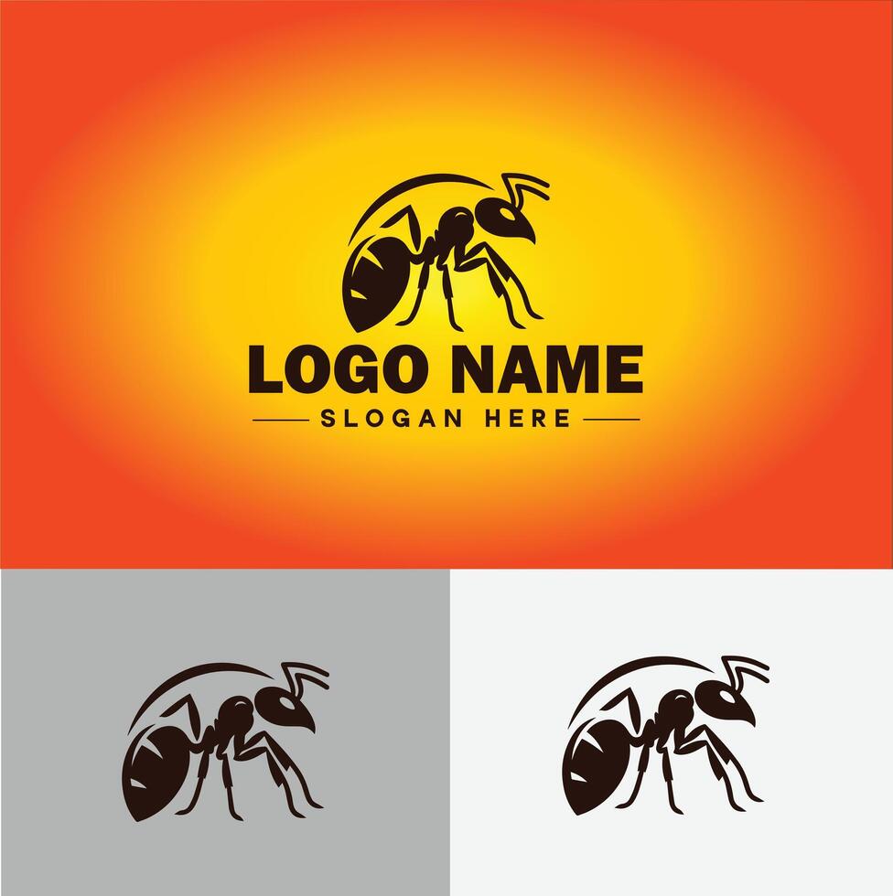 Ant Logo insects icon company brand business ant logo template editable vector