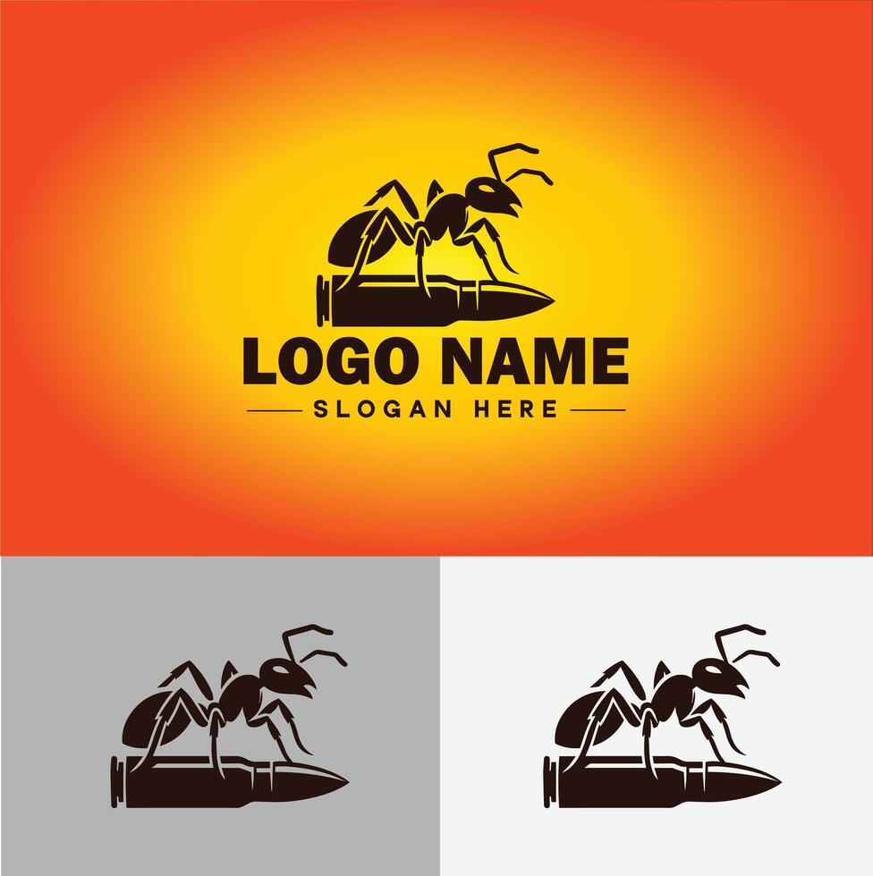 Ant Logo insects icon company brand business ant logo template editable vector