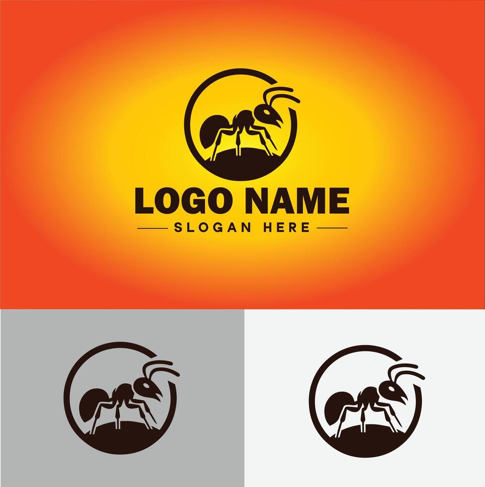 Ant Logo insects icon company brand business ant logo template editable vector