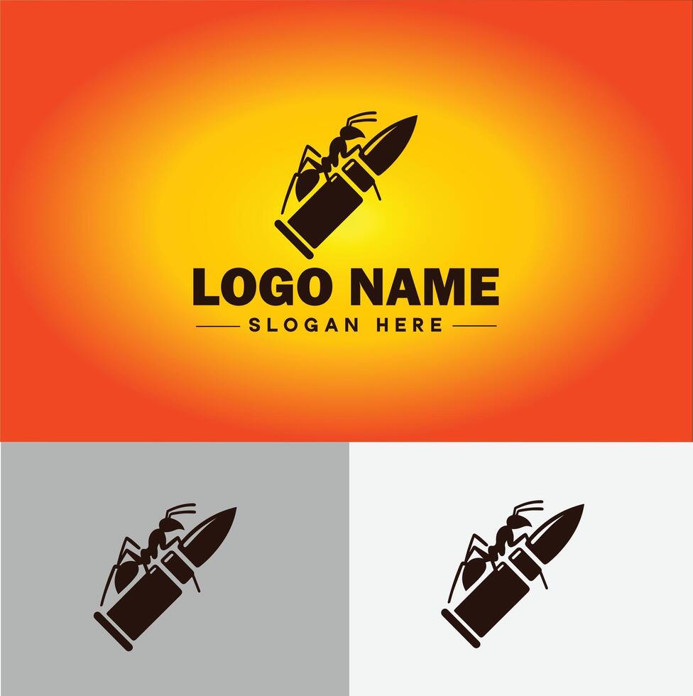 Ant Logo insects icon company brand business ant logo template editable vector