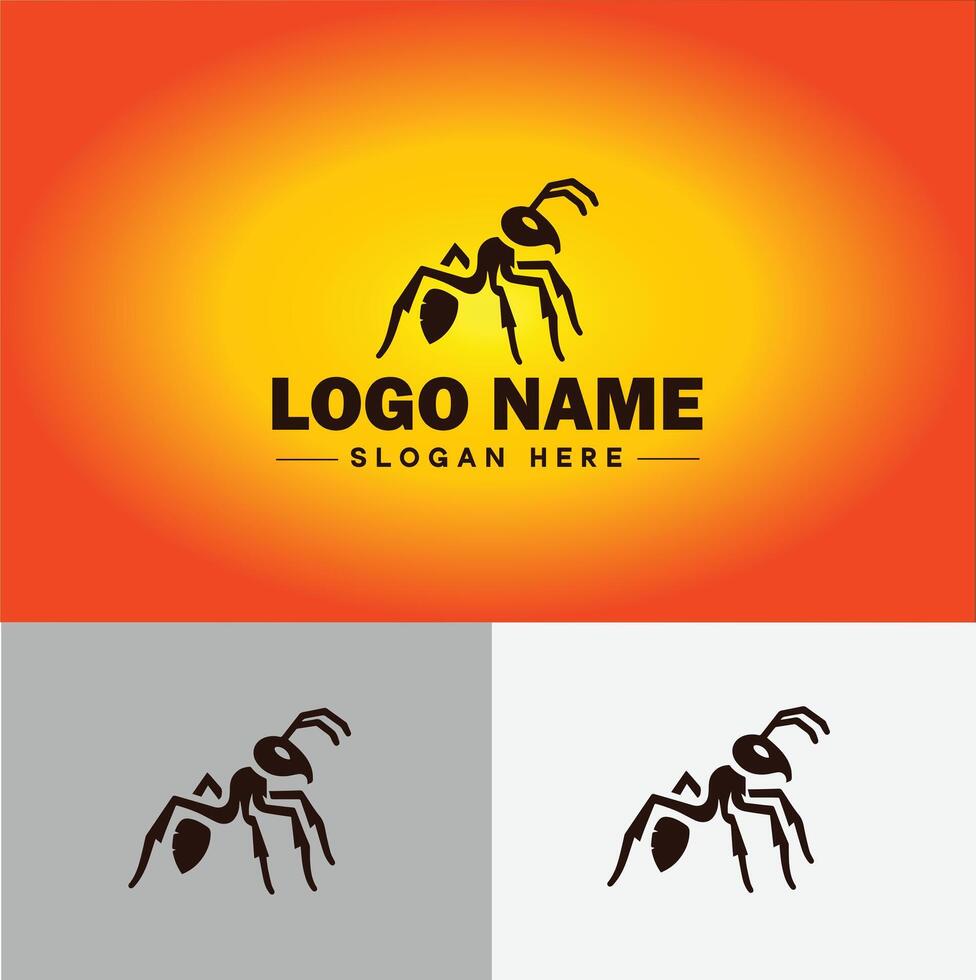 Ant Logo insects icon company brand business ant logo template editable vector