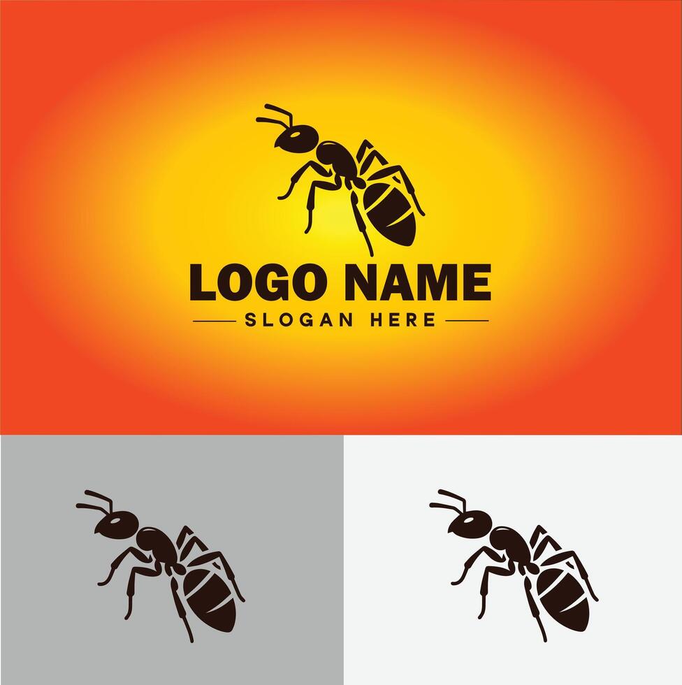 Ant Logo insects icon company brand business ant logo template editable vector