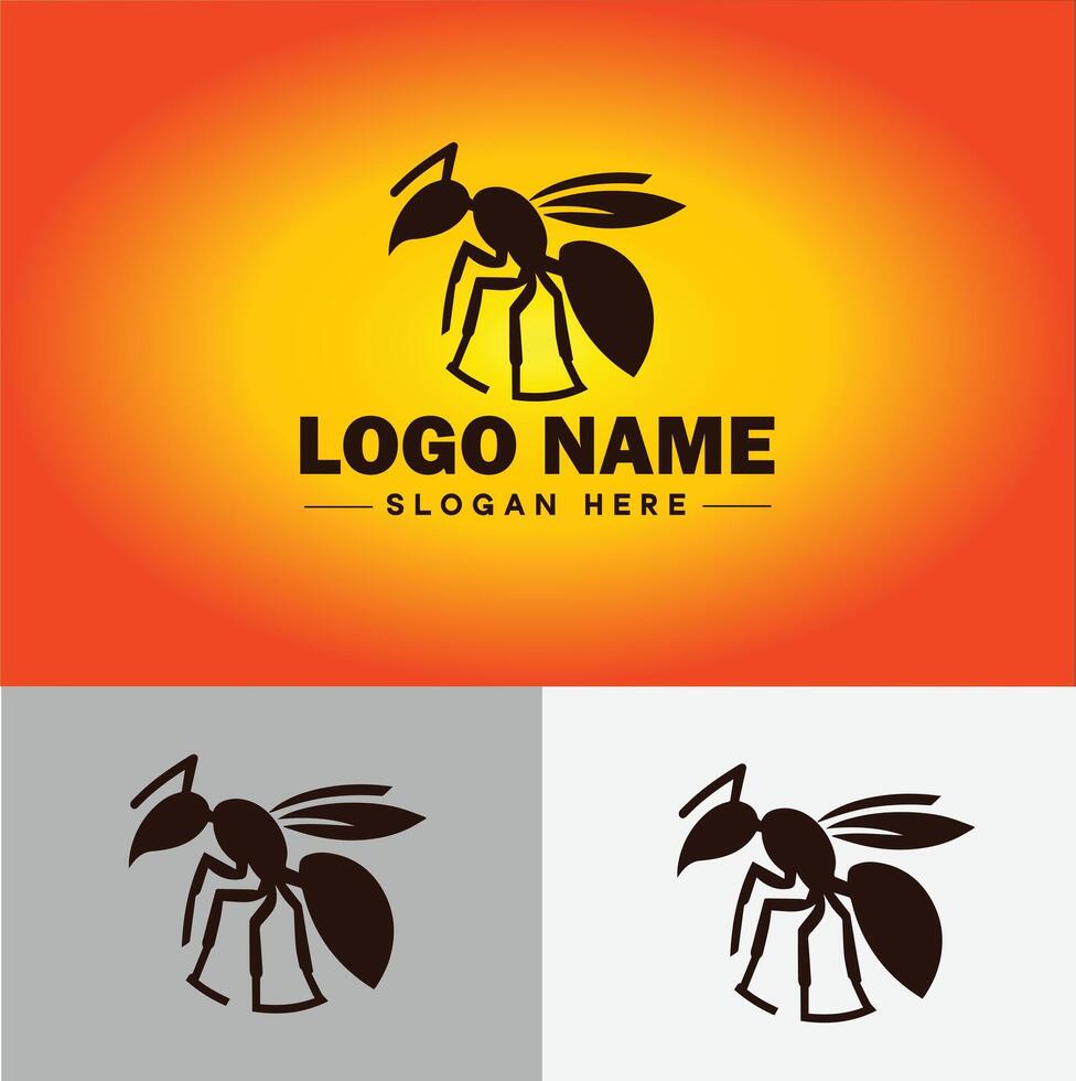 Ant Logo insects icon company brand business ant logo template editable vector