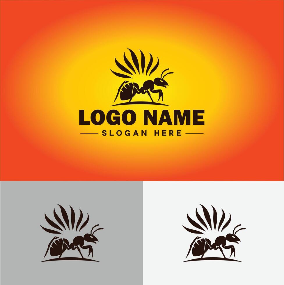 Ant Logo insects icon company brand business ant logo template editable vector