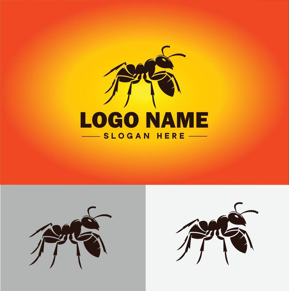 Ant Logo insects icon company brand business ant logo template editable vector