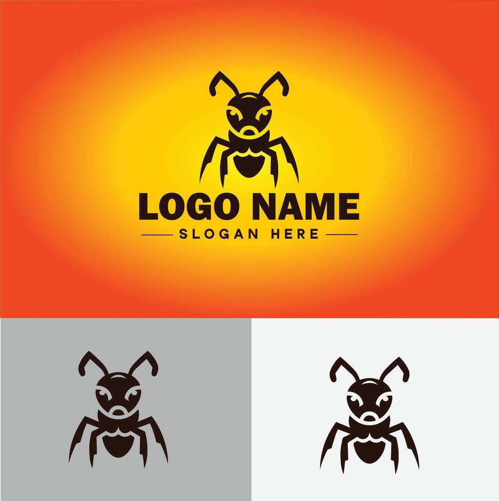 Ant Logo insects icon company brand business ant logo template editable vector