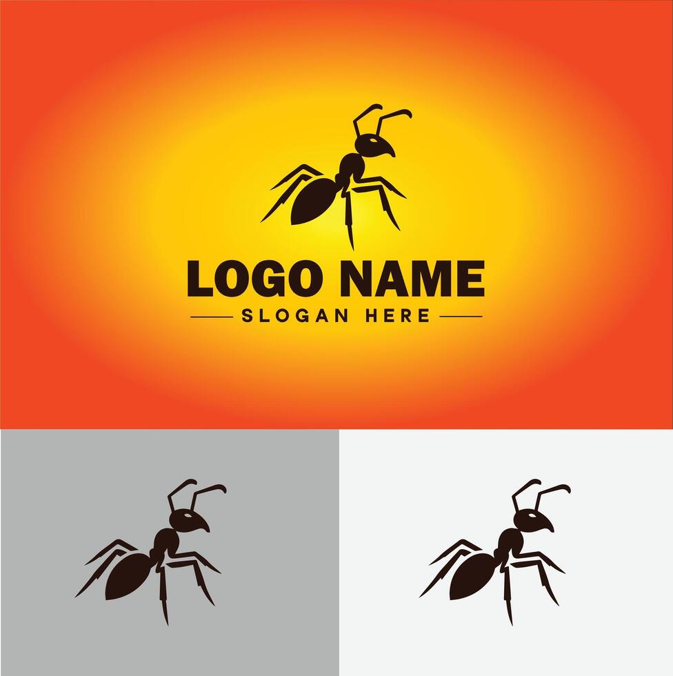 Ant Logo insects icon company brand business ant logo template editable vector