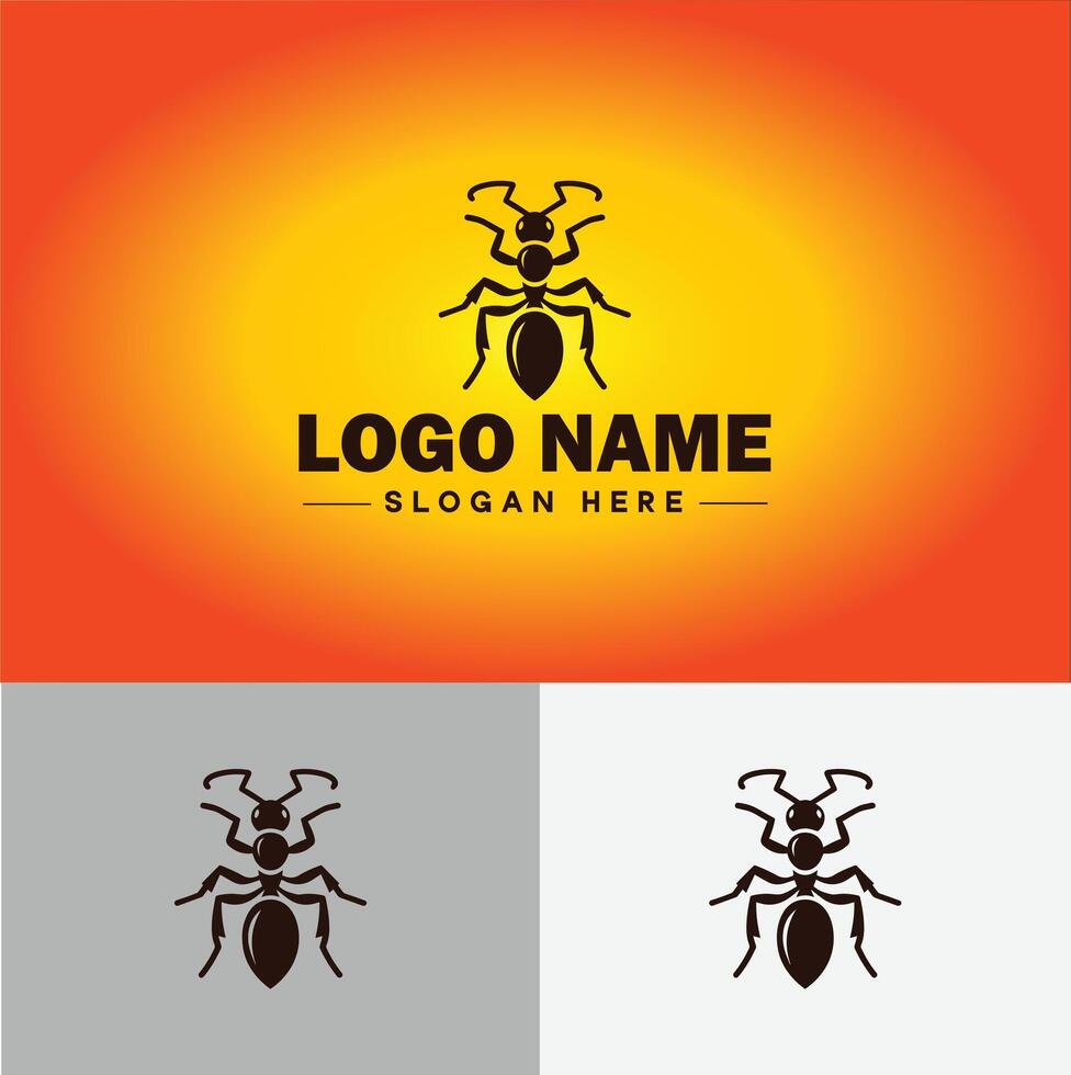 Ant Logo insects icon company brand business ant logo template editable vector