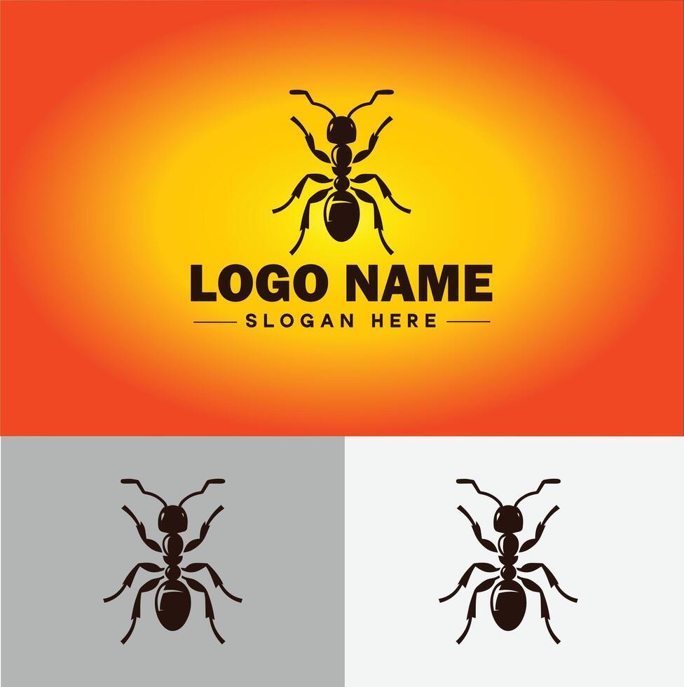 Ant Logo insects icon company brand business ant logo template editable vector