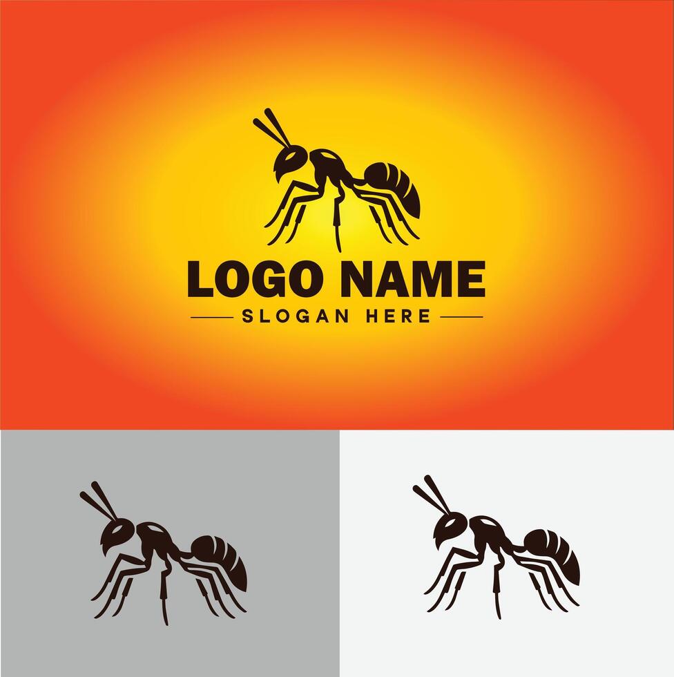 Ant Logo insects icon company brand business ant logo template editable vector