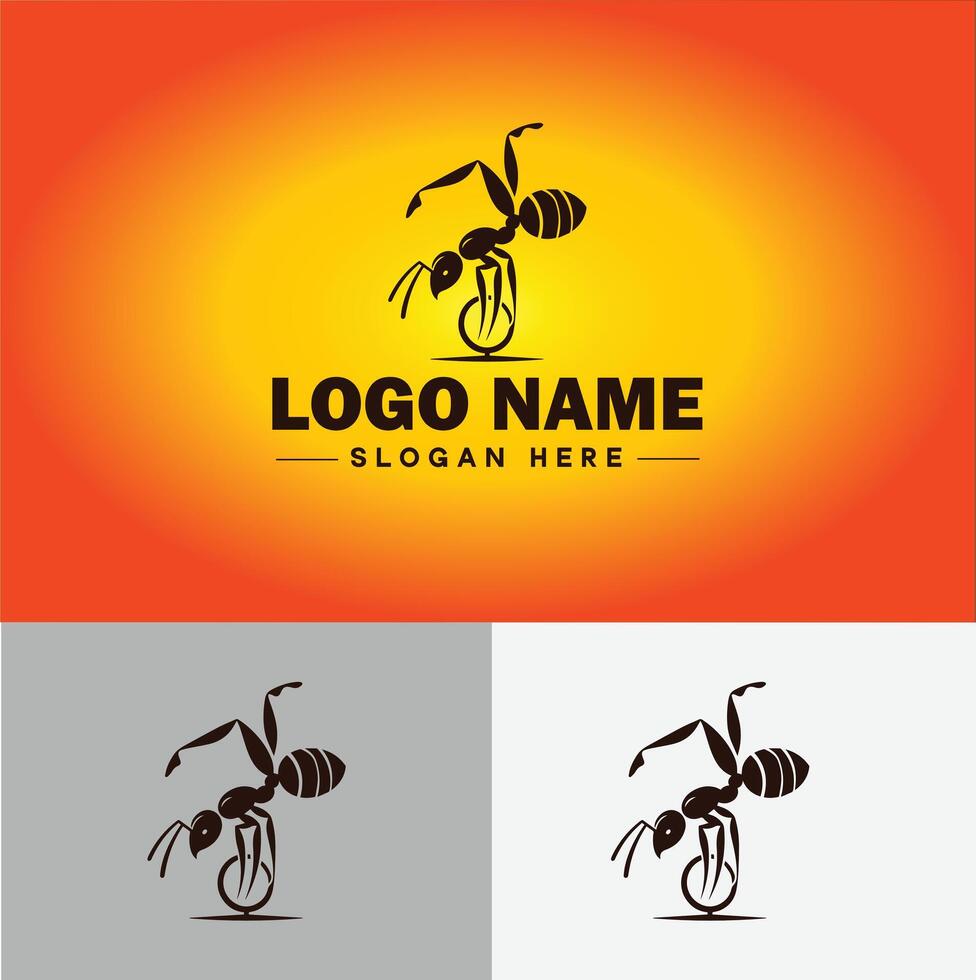 hormiga logo insectos icono empresa marca negocio hormiga logo modelo editable vector